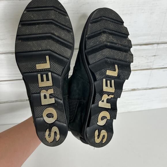 Sorel Joan of Arctic Wedge Ankle Bootie Black Shoe Size 8.5 - Picture 8 of 10